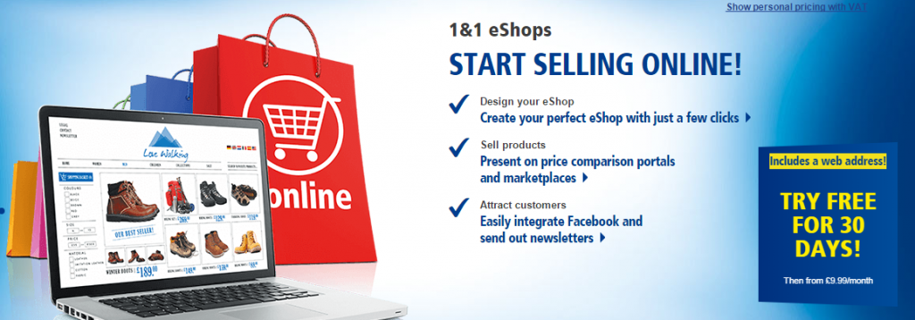 1&1 eCommerce Website Builder