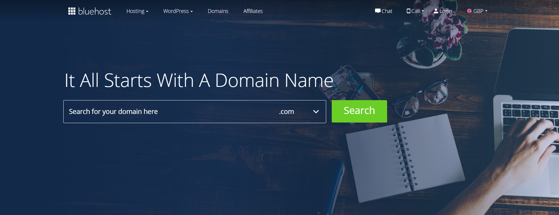 BlueHost domain registration