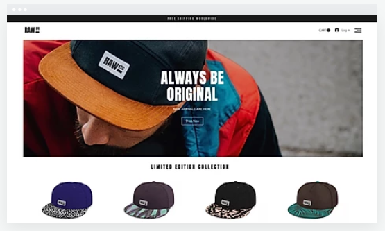 cap hats ecommerce site template