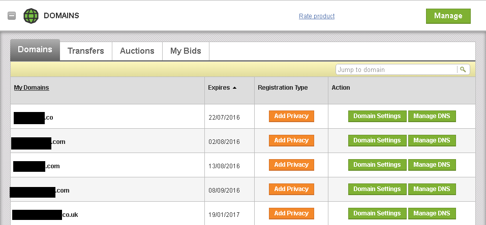 GoDaddy Domain Management