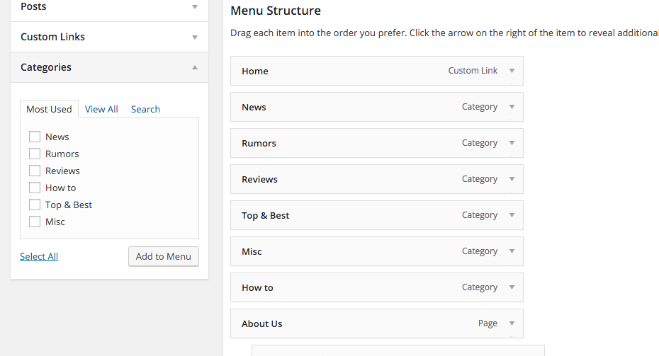 How to Set up Menus in WordPress - Adding Pages