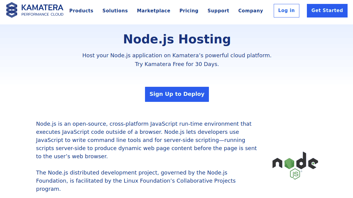 Kamatera Node.js Hosting