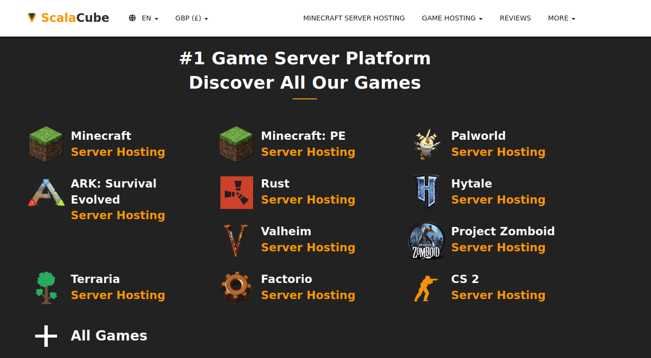 Scalacube Game Server Hosting