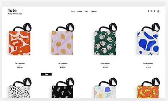 Tote bag store ecommerce site template