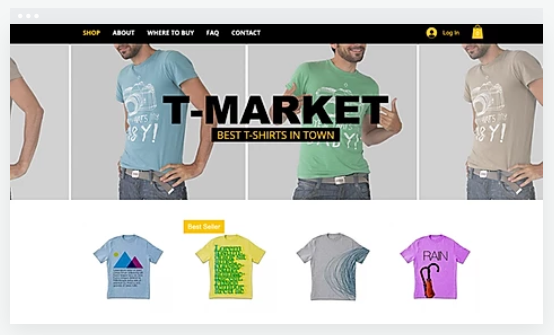 T-shirt market ecommerce site template