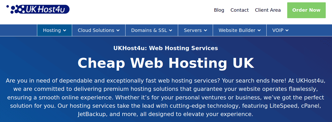 UKHost4u Homepage