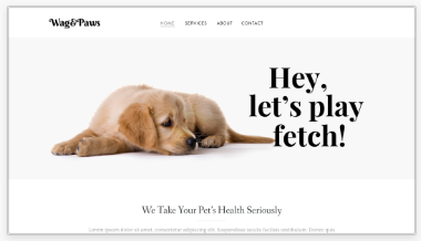 Wag paws ecommerce site template